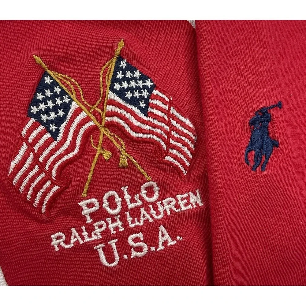Polo Ralph Lauren Flag Patch Sew-On Vintage Style USA Lot Of 2